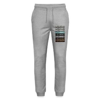 Aucune excuse pour la motivation colorée - Pantalon de jogging bio MOVER Stanley/Stella unisexe - gris chiné - Devant - Marisol (170cm) & Nik (191cm)