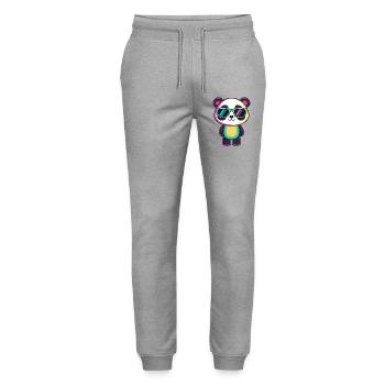 Rainbow Panda Sunglasses - Stanley/Stella Mover Unisex Organic Jogging Trousers - heather grey - Front - Marisol (170cm) & Nik (191cm)