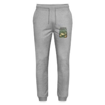 Aquatic Serenity Puffer Fish - Stanley/Stella Mover Unisex Organic Jogging Trousers - heather grey - Front - Marisol (170cm) & Nik (191cm)