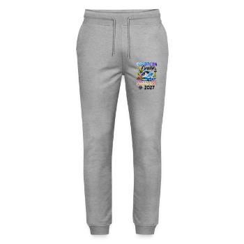 Caribbean Cruise Squad 2027 - Stanley/Stella Mover Unisex Organic Jogging Trousers - heather grey - Front - Marisol (170cm) & Nik (191cm)