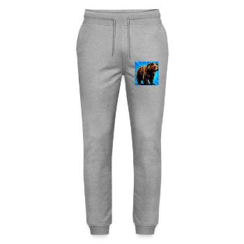 bear - Stanley/Stella Mover Unisex Organic Jogging Trousers - heather grey - Front - Marisol (170cm) & Nik (191cm)