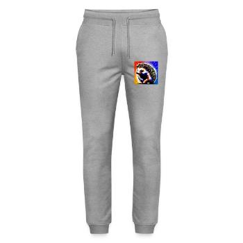 Igel - Stanley/Stella Unisex Bio Jogginghose Mover  - Grau meliert - Vorne - Marisol (170cm) & Nik (191cm)