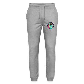 Neonwolf mit coolen Brillen - Stanley/Stella Unisex Bio Jogginghose Mover  - Grau meliert - Vorne - Marisol (170cm) & Nik (191cm)