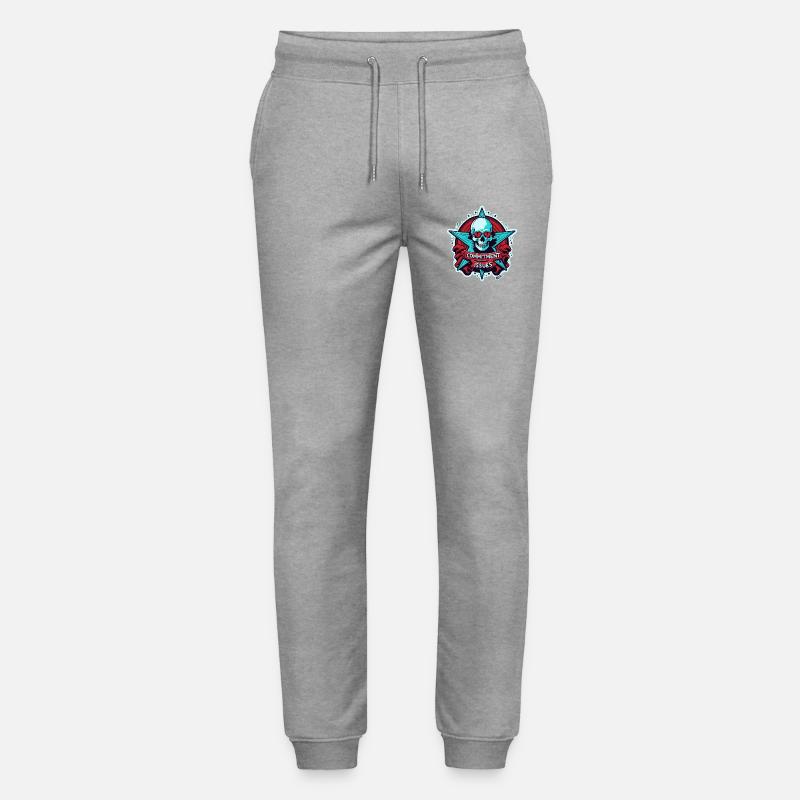 Commitment Issues Skull Badge - Stanley/Stella Mover Unisex Organic Jogging Trousers - heather grey
