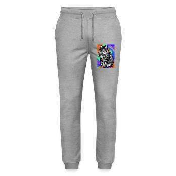 chat - Pantalon de jogging bio MOVER Stanley/Stella unisexe - gris chiné - Devant - Marisol (170cm) & Nik (191cm)