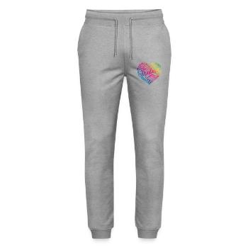 Thailand Heart Colorful - Stanley/Stella Mover Unisex Organic Jogging Trousers - heather grey - Front - Marisol (170cm) & Nik (191cm)
