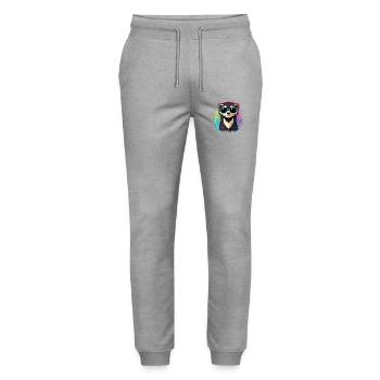 Regenbogenotterblaue Brille - Stanley/Stella Unisex Bio Jogginghose Mover  - Grau meliert - Vorne - Marisol (170cm) & Nik (191cm)
