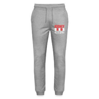 Don d’organes par don de rein - Pantalon de jogging bio MOVER Stanley/Stella unisexe - gris chiné - Devant - Marisol (170cm) & Nik (191cm)