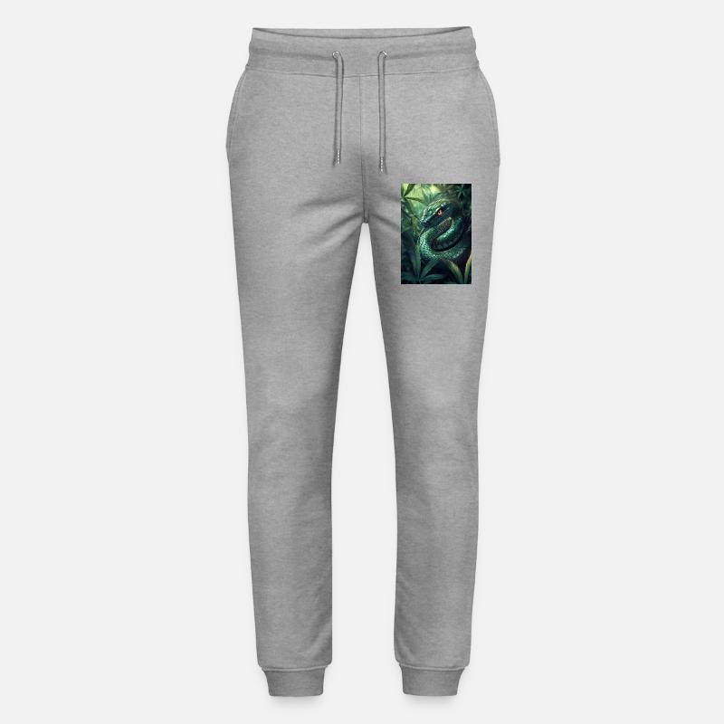 Grüne Dschungelschlange - Stanley/Stella Unisex Bio Jogginghose Mover  - Grau meliert