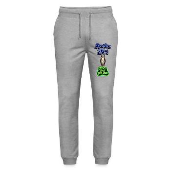 Wach um 3 Uhr morgens auf – Eulenhumor - Stanley/Stella Unisex Bio Jogginghose Mover  - Grau meliert - Vorne - Marisol (170cm) & Nik (191cm)