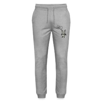 Nö! Fledermaus – Lustiges Design für Sturköpfe - Stanley/Stella Unisex Bio Jogginghose Mover  - Grau meliert - Vorne - Marisol (170cm) & Nik (191cm)