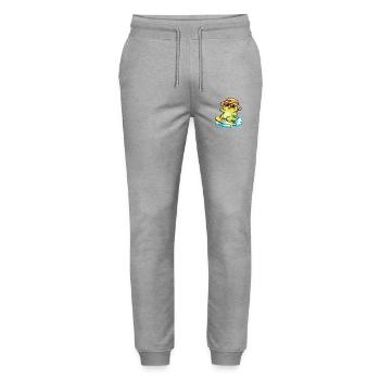 Sonnige Surf-Schildkröte - Stanley/Stella Unisex Bio Jogginghose Mover  - Grau meliert - Vorne - Marisol (170cm) & Nik (191cm)