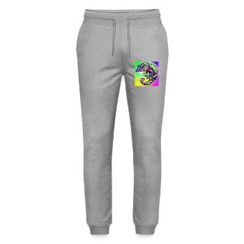 Gecko - Stanley/Stella Mover Unisex Organic Jogging Trousers - heather grey - Front - Marisol (170cm) & Nik (191cm)
