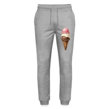 Eis Waffel Mosaik - Bunte Aquarell Kunst - Stanley/Stella Mover Unisex Organic Jogging Trousers - heather grey - Front - Marisol (170cm) & Nik (191cm)