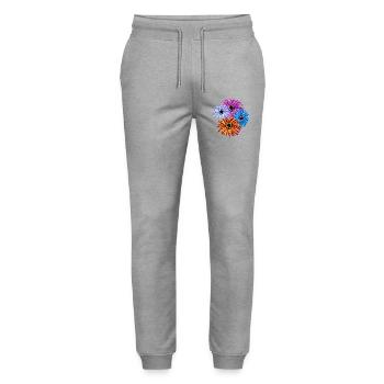 Fleurs Colorées Fleurs Jardin de Fleurs Florales - Pantalon de jogging bio MOVER Stanley/Stella unisexe - gris chiné - Devant - Marisol (170cm) & Nik (191cm)