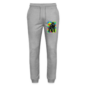 gorille - Pantalon de jogging bio MOVER Stanley/Stella unisexe - gris chiné - Devant - Marisol (170cm) & Nik (191cm)