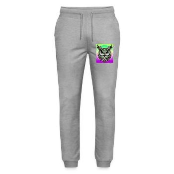 Eule - Stanley/Stella Unisex Bio Jogginghose Mover  - Grau meliert - Vorne - Marisol (170cm) & Nik (191cm)