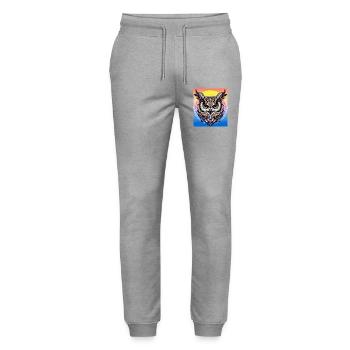 hibou - Pantalon de jogging bio MOVER Stanley/Stella unisexe - gris chiné - Devant - Marisol (170cm) & Nik (191cm)