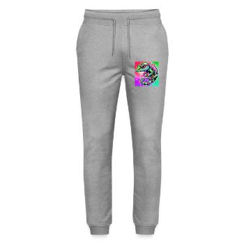 Gecko - Pantalon de jogging bio MOVER Stanley/Stella unisexe - gris chiné - Devant - Marisol (170cm) & Nik (191cm)