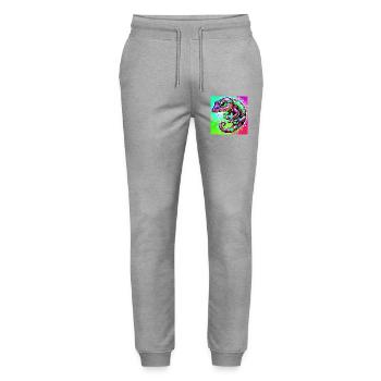 Gecko - Pantalon de jogging bio MOVER Stanley/Stella unisexe - gris chiné - Devant - Marisol (170cm) & Nik (191cm)