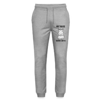 No conversation in front of coffee lover meerkat - Stanley/Stella Mover Unisex Organic Jogging Trousers - heather grey - Front - Marisol (170cm) & Nik (191cm)