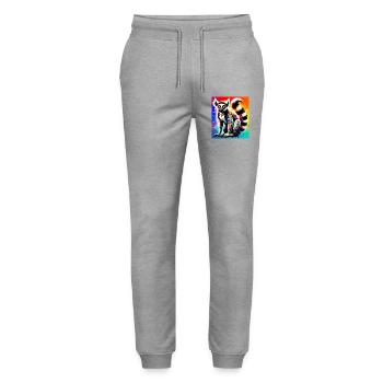 Lémurien - Pantalon de jogging bio MOVER Stanley/Stella unisexe - gris chiné - Devant - Marisol (170cm) & Nik (191cm)