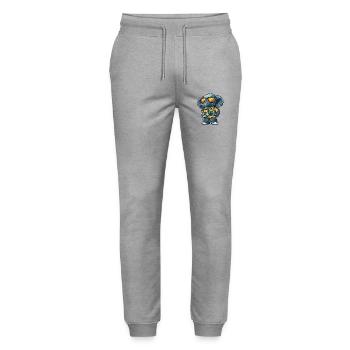 Elephant Comic Holiday - Stanley/Stella Mover Unisex Organic Jogging Trousers - heather grey - Front - Marisol (170cm) & Nik (191cm)