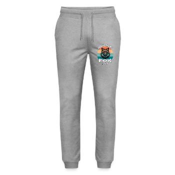 Red Fox Fox Fox - Stanley/Stella Mover Unisex Organic Jogging Trousers - heather grey - Front - Marisol (170cm) & Nik (191cm)