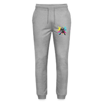 Heavy Metal Rocker Dachs Gitarre Rock Musik - Stanley/Stella Unisex Bio Jogginghose Mover  - Grau meliert - Vorne - Marisol (170cm) & Nik (191cm)