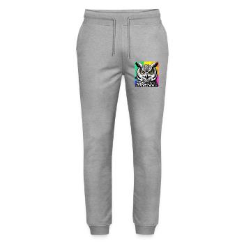 Eule - Stanley/Stella Unisex Bio Jogginghose Mover  - Grau meliert - Vorne - Marisol (170cm) & Nik (191cm)