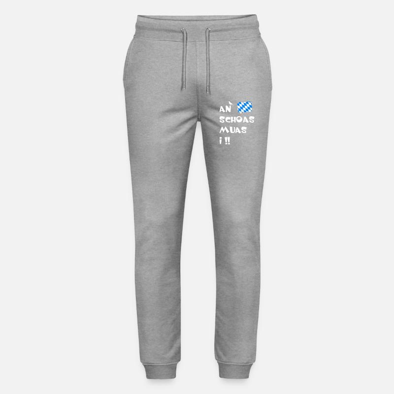 Bayerischer Dialekt An Schoas muas i. - Stanley/Stella Unisex Bio Jogginghose Mover - Grau meliert