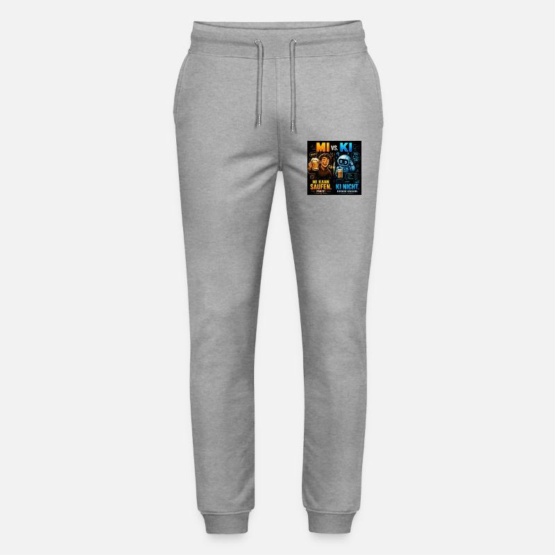MI vs KI – Prost statt Prompt - Stanley/Stella Unisex Bio Jogginghose Mover  - Grau meliert