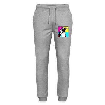 penguin - Stanley/Stella Mover Unisex Organic Jogging Trousers - heather grey - Front - Marisol (170cm) & Nik (191cm)
