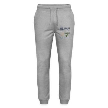 Sauerteig-Wildhefefest Gesellschaft backt weiter - Stanley/Stella Unisex Bio Jogginghose Mover  - Grau meliert - Vorne - Marisol (170cm) & Nik (191cm)