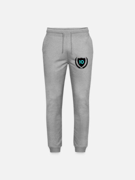 Neon Ten Numeral Print - Stanley/Stella Mover Unisex Organic Jogging Trousers - heather grey