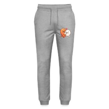 Sushi Hug Lachsreis Japanisches Essen Sushi Hug - Stanley/Stella Unisex Bio Jogginghose Mover  - Grau meliert - Vorne - Marisol (170cm) & Nik (191cm)