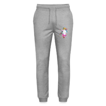 Ballet Licorne Ballerine Danseuse Mignonne Cadeau - Pantalon de jogging bio MOVER Stanley/Stella unisexe - gris chiné - Devant - Marisol (170cm) & Nik (191cm)