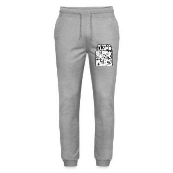 No Drama Llama Comic Style Alpaka - Stanley/Stella Unisex Bio Jogginghose Mover  - Grau meliert - Vorne - Marisol (170cm) & Nik (191cm)