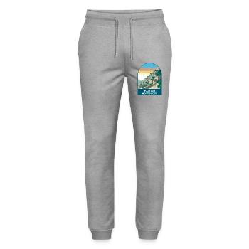 Kotor Montenegro Vintage Travel Poster Art - Stanley/Stella Mover Unisex Organic Jogging Trousers - heather grey - Front - Marisol (170cm) & Nik (191cm)