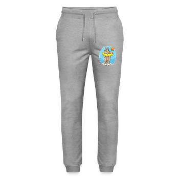Bär Strand Schwimmring Sommer - Stanley/Stella Unisex Bio Jogginghose Mover  - Grau meliert - Vorne - Marisol (170cm) & Nik (191cm)