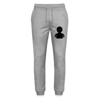 Minimalistischer Schwarzer Mond - Stanley/Stella Unisex Bio Jogginghose Mover  - Grau meliert - Vorne - Marisol (170cm) & Nik (191cm)