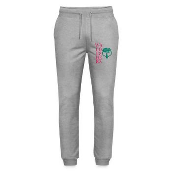 Waldesherz - Wortschätze - vergessene Wörter - Stanley/Stella Unisex Bio Jogginghose Mover  - Grau meliert - Vorne - Marisol (170cm) & Nik (191cm)