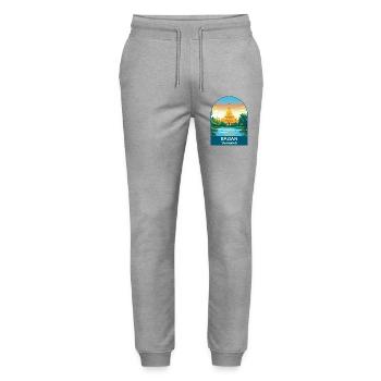 Bagan Myanmar Tempel Vintage-Reiseplakat - Stanley/Stella Unisex Bio Jogginghose Mover  - Grau meliert - Vorne - Marisol (170cm) & Nik (191cm)