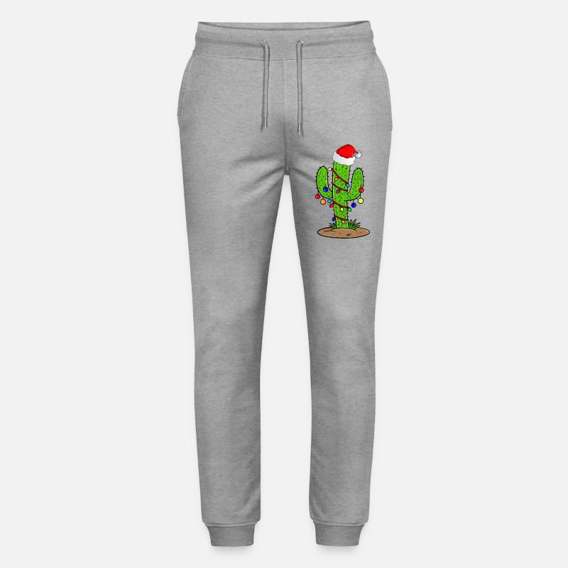 Kaktus-Weihnachtslichter - Stanley/Stella Unisex Bio Jogginghose Mover  - Grau meliert