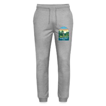 Kanazawa Japan Kenrokuen Vintage Travel Art - Stanley/Stella Mover Unisex Organic Jogging Trousers - heather grey - Front - Marisol (170cm) & Nik (191cm)