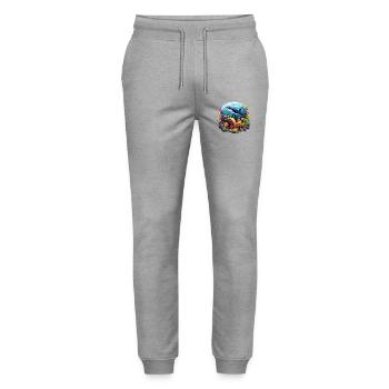Underwater book paradise with whale - Stanley/Stella Mover Unisex Organic Jogging Trousers - heather grey - Front - Marisol (170cm) & Nik (191cm)