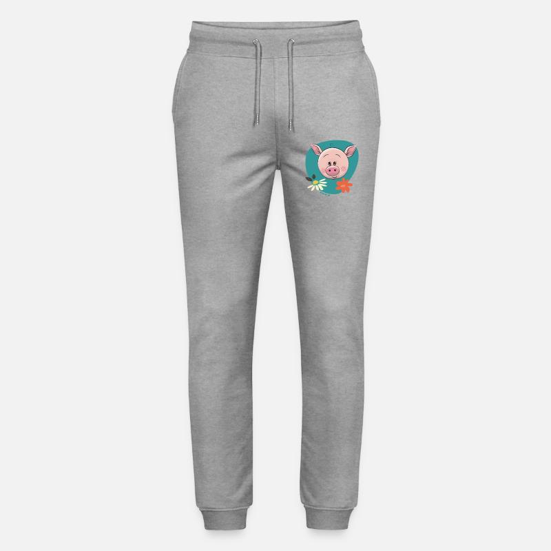 Süßes Schweinchen - Stanley/Stella Unisex Bio Jogginghose Mover - Grau meliert