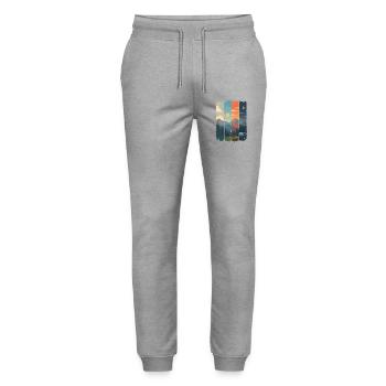 Horizonte in vier Gebirgstafeln - Stanley/Stella Unisex Bio Jogginghose Mover  - Grau meliert - Vorne - Marisol (170cm) & Nik (191cm)