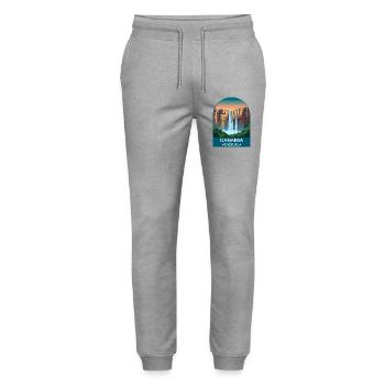 Canaima Venezuela Angel Falls Travel Art - Stanley/Stella Mover Unisex Organic Jogging Trousers - heather grey - Front - Marisol (170cm) & Nik (191cm)