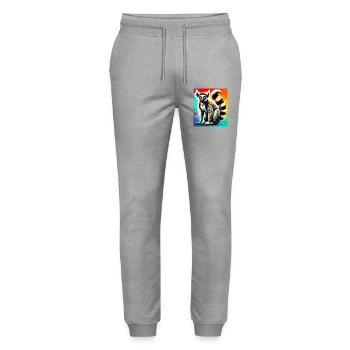 Lémurien - Pantalon de jogging bio MOVER Stanley/Stella unisexe - gris chiné - Devant - Marisol (170cm) & Nik (191cm)